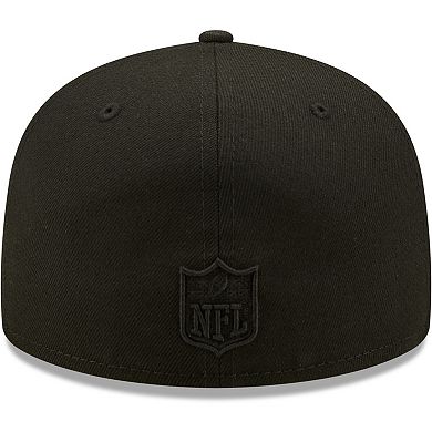 Men's New Era New Orleans Saints Black on Black Alternate Logo 59FIFTY Fitted Hat