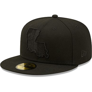 Men's New Era New Orleans Saints Black on Black Alternate Logo 59FIFTY Fitted Hat