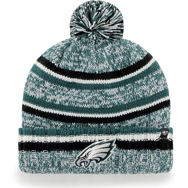 Philadelphia Eagles WEAR by Erin Andrews Women's Cable Stripe Cuffed Knit  Hat with Pom and Scarf Set - Midnight Green/White