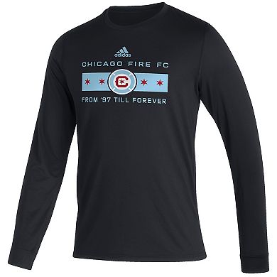 Men's adidas Black Chicago Fire From 97 Til Forever Long Sleeve T-Shirt