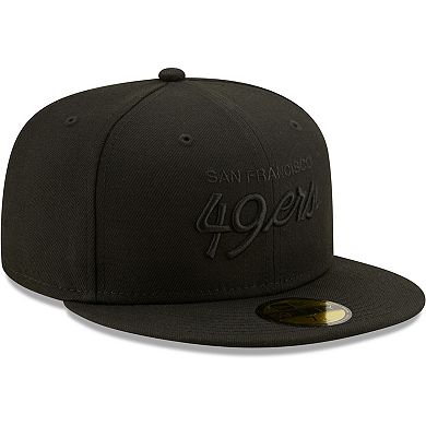 Men's New Era San Francisco 49ers Black on Black Alternate Logo 59FIFTY Fitted Hat