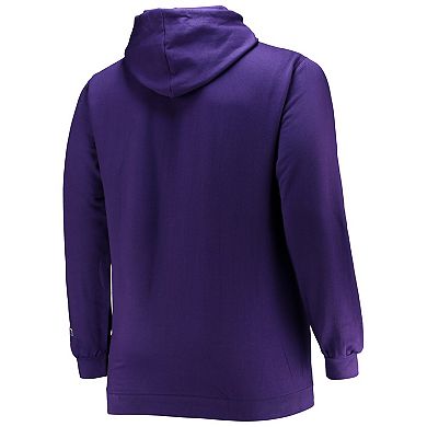 Men's Champion Purple LSU Tigers Big & Tall Arch Over Logo Powerblend Pullover Hoodie