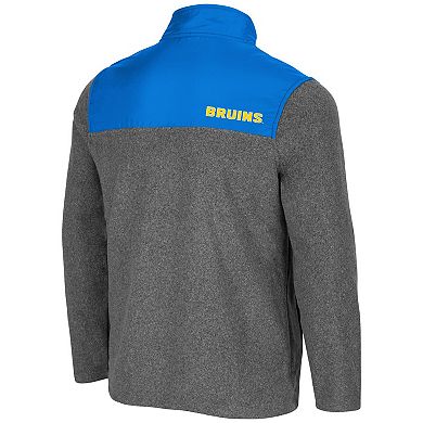 Men's Colosseum Heathered Charcoal/Blue UCLA Bruins Huff Snap Pullover