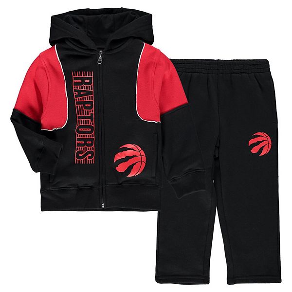 Preschool Black/Red Toronto Raptors Around The Rim Hoodie Track Jacket
