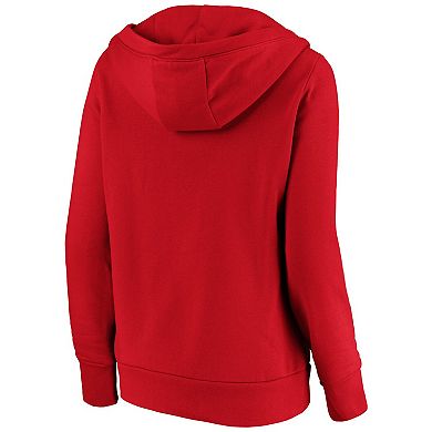 Women's Fanatics Branded Red Washington Nationals Core High Class Crossover Pullover Hoodie