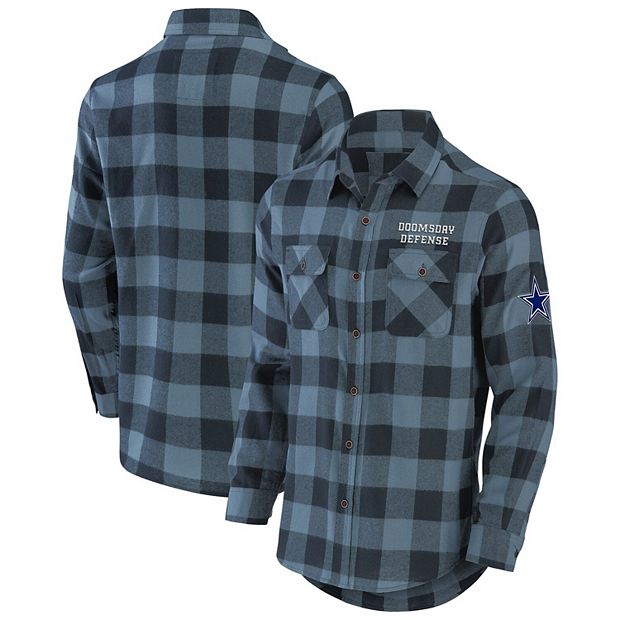 Men's NFL x Darius Rucker Collection by Fanatics Navy Dallas Cowboys  Flannel Long Sleeve Button-Up