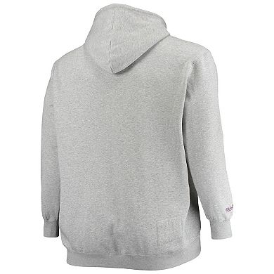 Men's Mitchell & Ness Heathered Gray Los Angeles Lakers Hardwood Classics Big & Tall Throwback Pullover Hoodie