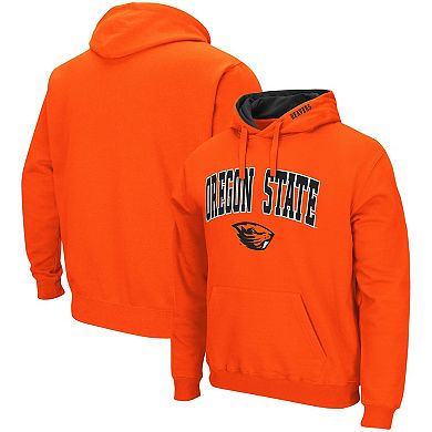 Men's Colosseum Orange Oregon State Beavers Arch & Logo 3.0 Pullover Hoodie