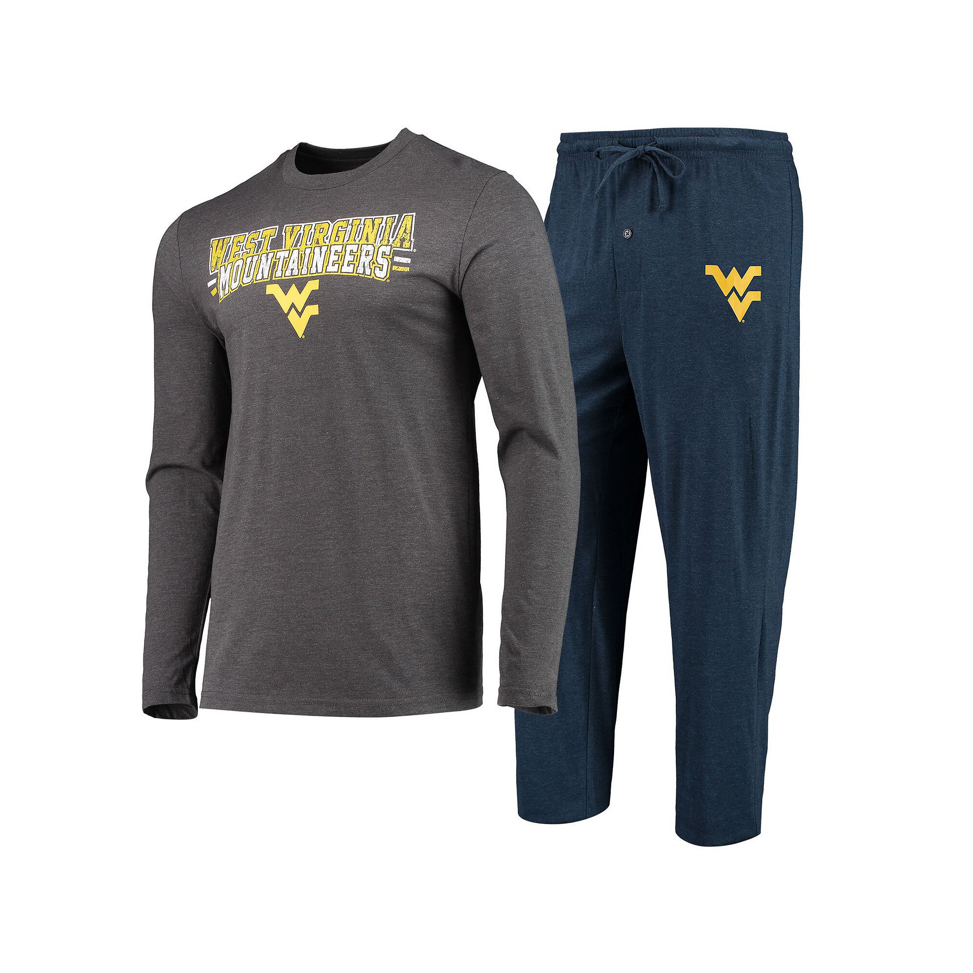 Mens Concepts Sport Navy/Heathered Charcoal West Virginia Mountaineers Met