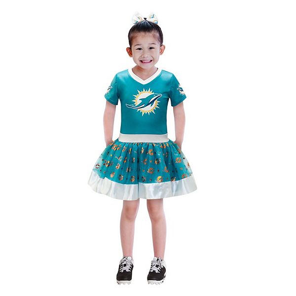 Jerry Leigh Youth Aqua Miami Dolphins Game Day Costume