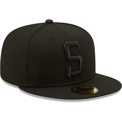 Men's New Era Pittsburgh Steelers Black on Black Alternate Logo 59FIFTY ...