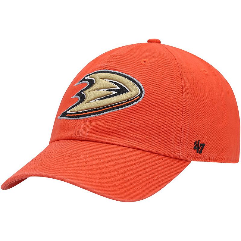 Men's '47 Orange Anaheim Ducks Clean Up Adjustable Hat, Dks Orange