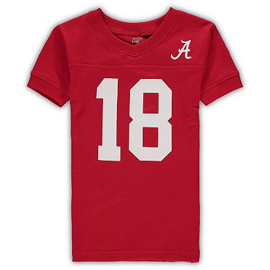 Preschool Wes & Willy Crimson Alabama Crimson Tide Football V-Neck T-Shirt and Pants Sleep Set