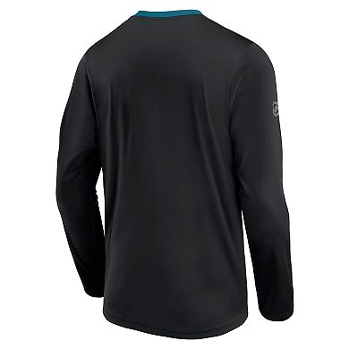 Men's Fanatics Branded Black San Jose Sharks Authentic Pro Locker Room Long Sleeve T-Shirt
