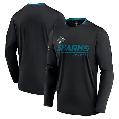 Men's Fanatics Branded Black San Jose Sharks Authentic Pro Locker Room Long Sleeve T-Shirt