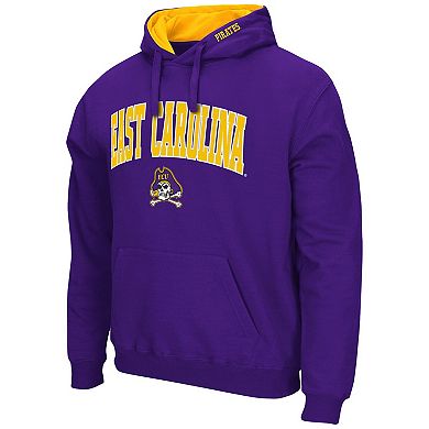 Men's Colosseum Purple ECU Pirates Arch and Logo Pullover Hoodie