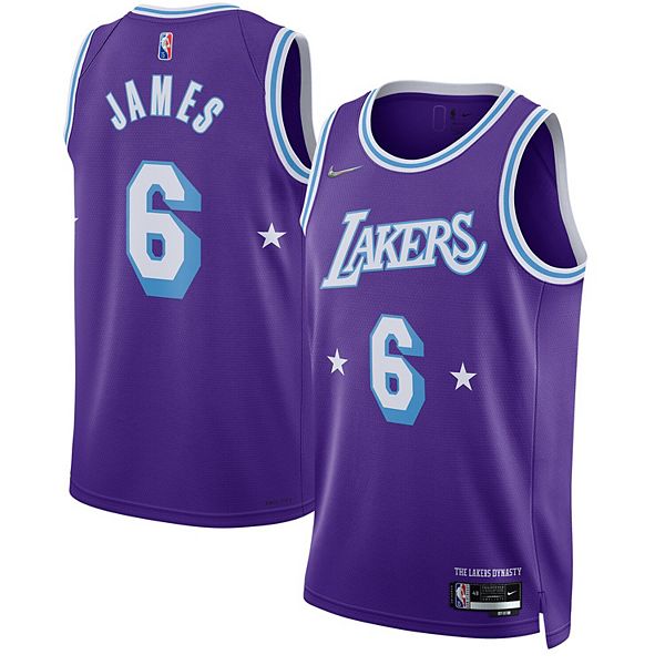 LeBron James Los Angeles Lakers Jordan Brand 2021/22 #6 Swingman Player  Jersey Purple - Statement Edition