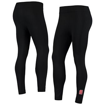 Women's ZooZatz Black NC State Wolfpack Fleece-Lined Leggings