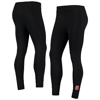 Women's ZooZatz Black NC State Wolfpack Fleece-Lined Leggings