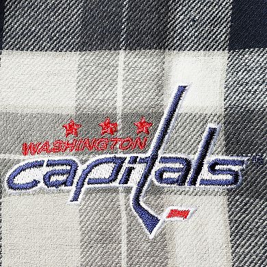 Men's Antigua Navy/Gray Washington Capitals Ease Plaid Button-Up Long Sleeve Shirt