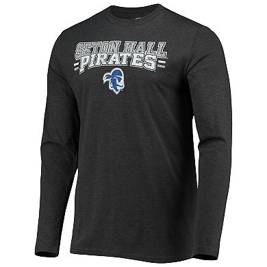 Men's Concepts Sport Blue/Heathered Charcoal Seton Hall Pirates Meter Long Sleeve T-Shirt & Pants Sleep Set