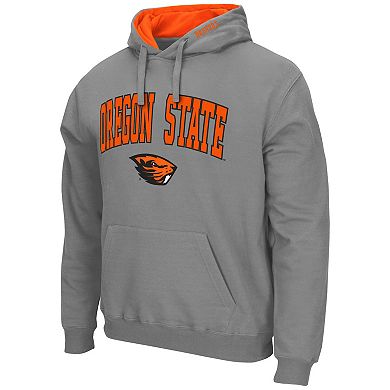 Men's Colosseum Heathered Gray Oregon State Beavers Arch & Logo 3.0 Pullover Hoodie
