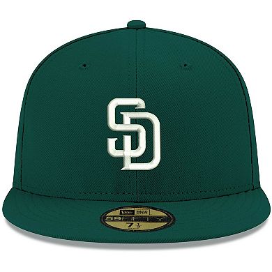 Men's New Era Green San Diego Padres Logo White 59FIFTY Fitted Hat