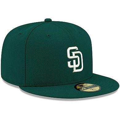 Men's New Era Green San Diego Padres Logo White 59FIFTY Fitted Hat