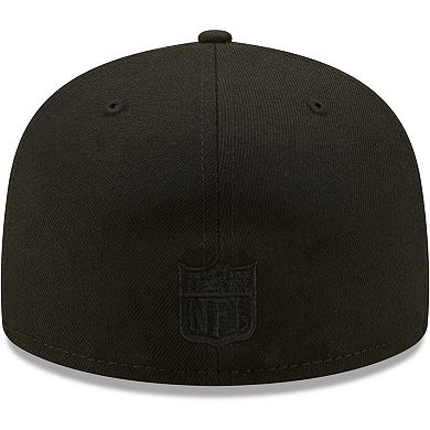 Men's New Era New York Giants Black on Black Alternate Logo 59FIFTY Fitted Hat