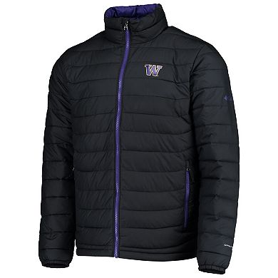 Men's Columbia Black Washington Huskies Powder Lite Omni-Heat Reflective Full-Zip Jacket