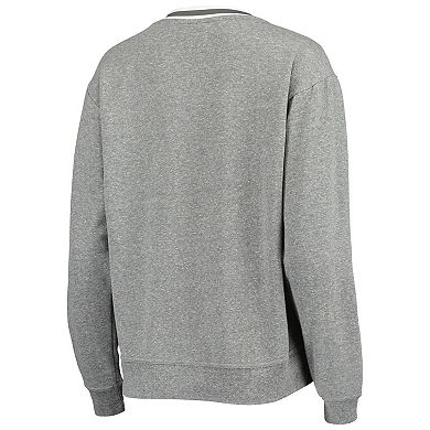 Women's League Collegiate Wear Heathered Gray Oregon Ducks Victory Springs Tri-Blend V-Neck Pullover Sweatshirt