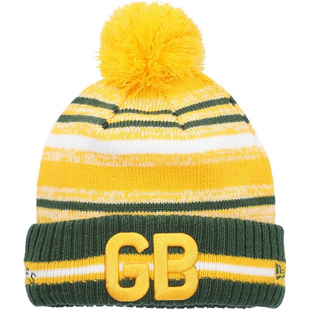 Green Bay Packers New Era 2021 NFL Sideline Sport Official Pom Cuffed Knit  Hat - Green/Gold