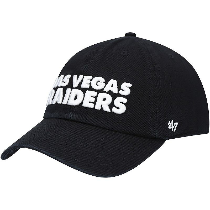 Mens 47 Black Las Vegas Raiders Clean Up Script Adjustable Hat, LVR Black