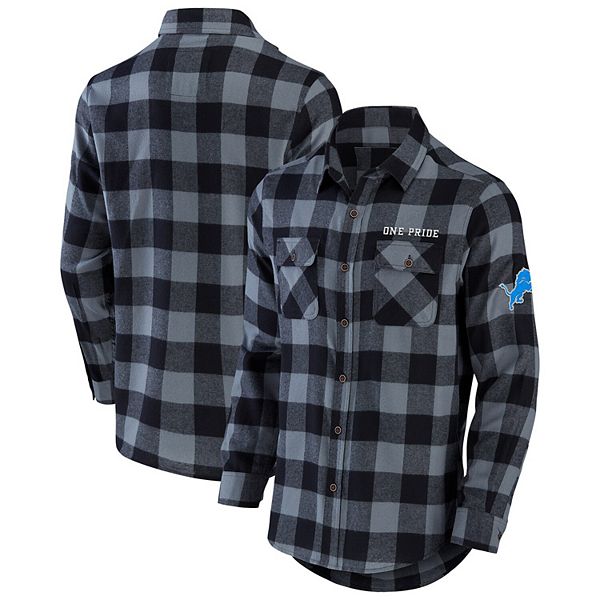 NFL, Tops, Detroit Lions Plaid Flannel Shirt Stitched Front Back Logos  Small