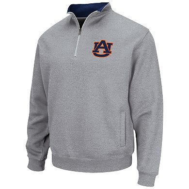 Men's Colosseum Heathered Gray Auburn Tigers Tortugas Team Logo Quarter-Zip Jacket