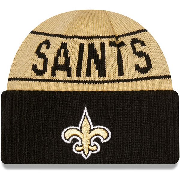 Men's New Era Gold/Black New Orleans Saints Reversible Cuffed Knit Hat