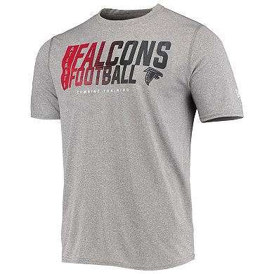 Men's New Era Heathered Gray Atlanta Falcons Combine Authentic Game On T-Shirt