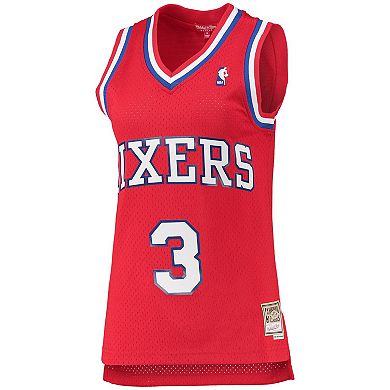 Women's Mitchell & Ness Allen Iverson Red Philadelphia 76ers 2002-03 Hardwood Classics Swingman Jersey