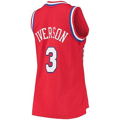 Women's Mitchell & Ness Allen Iverson Red Philadelphia 76ers 2002-03 Hardwood Classics Swingman Jersey