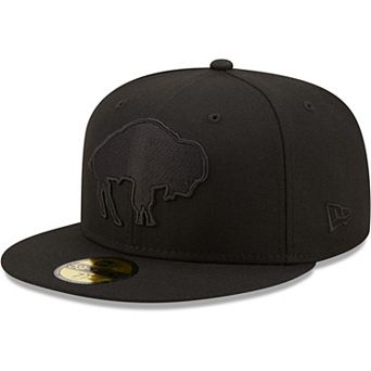 Men's New Era Buffalo Bills Black on Black Alternate Logo 59FIFTY Fitted Hat