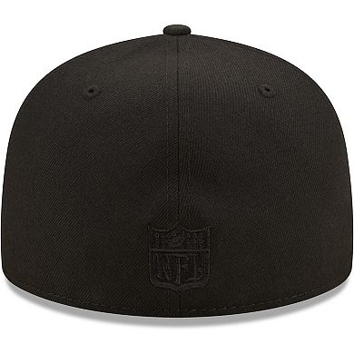 Men's New Era Buffalo Bills Black on Black Alternate Logo 59FIFTY Fitted Hat