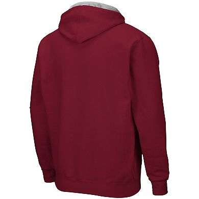 Men's Colosseum Maroon UMass Minutemen Arch & Logo 3.0 Full-Zip Hoodie