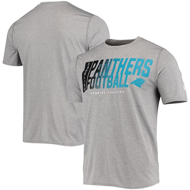 Mens New Era Heathered Gray Carolina Panthers Combine Authentic Game On T-