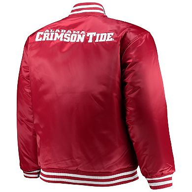 Men's Crimson/Gray Alabama Crimson Tide Big & Tall Reversible Satin Full-Zip Jacket