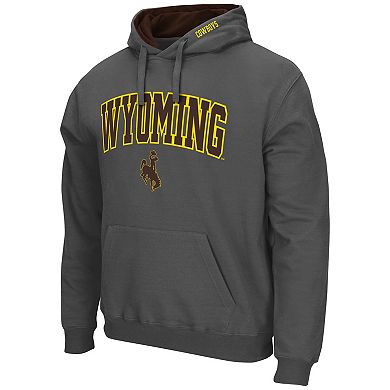 Men's Colosseum Charcoal Wyoming Cowboys Arch and Logo Pullover Hoodie