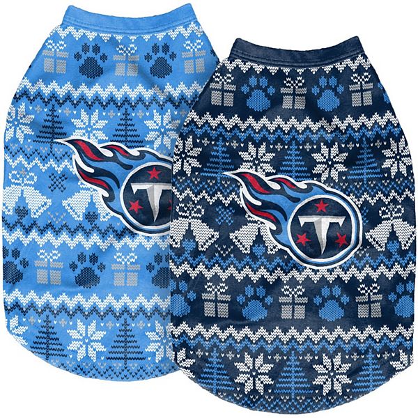 FOCO Tennessee Titans Reversible Holiday Dog Sweater Size: Medium