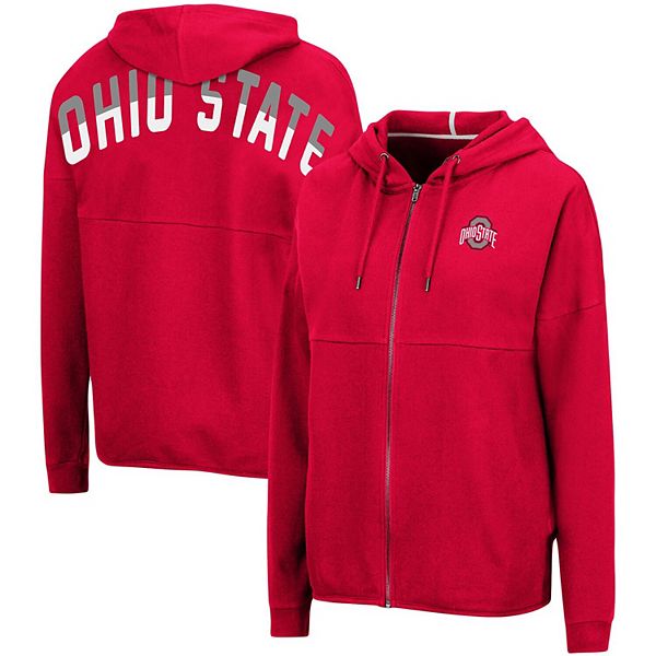 Womens Colosseum Scarlet Ohio State Buckeyes Two Hit Full Zip Hoodie 0935