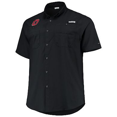 Men's Columbia Black Ohio State Buckeyes Big & Tall Tamiami Omni-Shade Button-Down Shirt