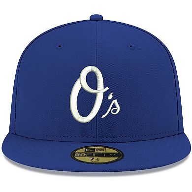 Men's New Era Royal Baltimore Orioles Logo White 59FIFTY Fitted Hat
