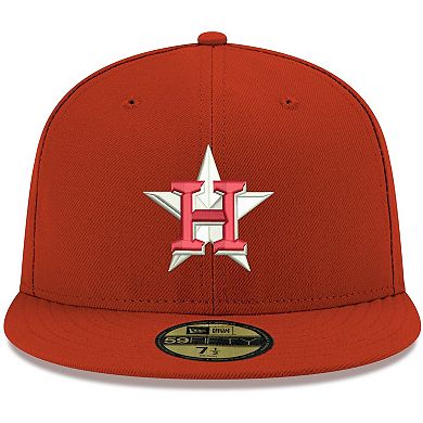 Men's New Era Red Houston Astros Logo White 59FIFTY Fitted Hat